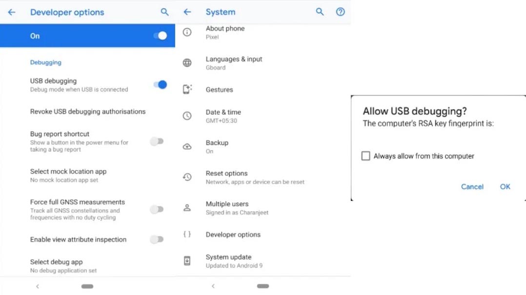  فعال کردن USB Debugging