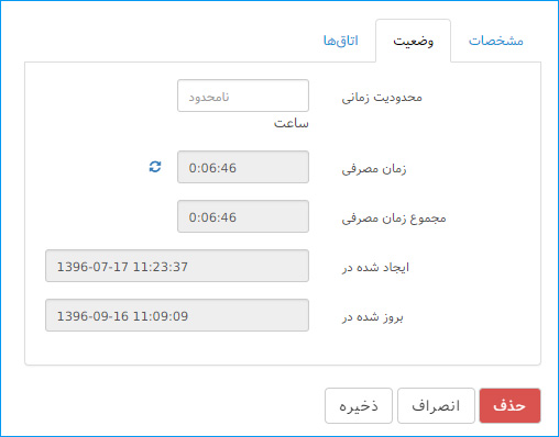 وضعیت در سربرگ کاربران