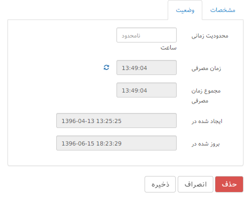 سربرگ وضعیت در اتاق ها