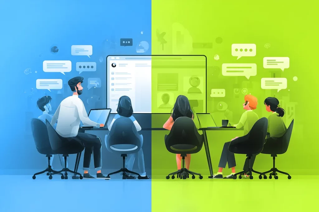 جدول مقایسه‌ای وبینار و ویدئو کنفرانس