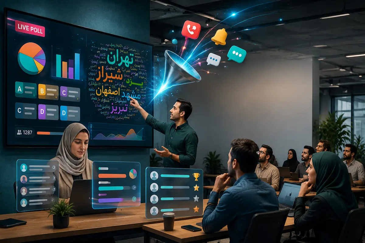 نظرسنجی زنده برای افزایش تعامل شرکتکنندگان رویداد آنلاین
